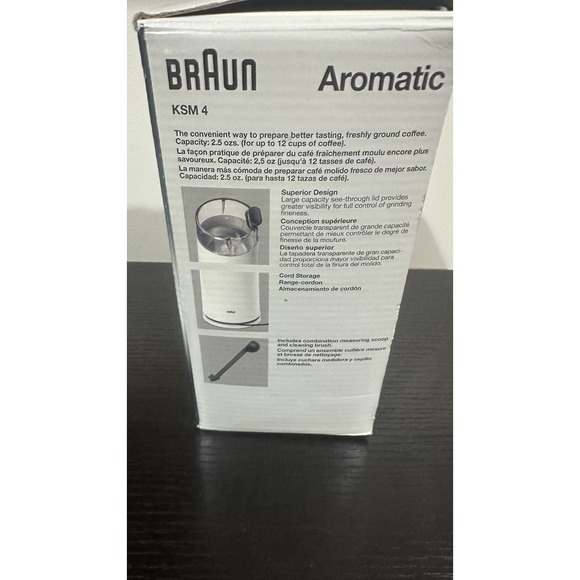 Braun Aromatic Coffee Grinder Gourmet Edition KSM-4 2.5 oz Box & Instructions - Picture 11 of 14